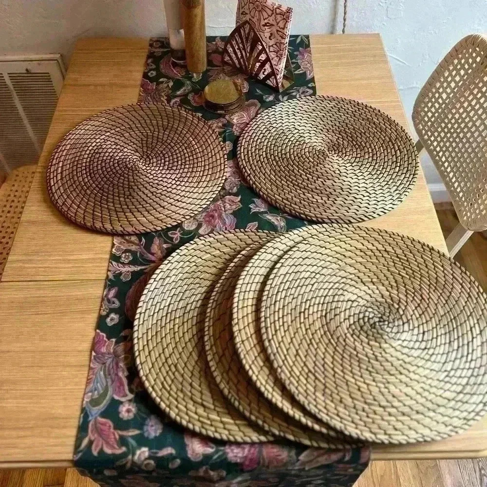 IKEA LÄTTAD Place mats, seagrass/black, 15 " Set of 6